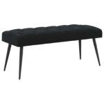 vidaXL Lavica s gombíkovým prešívaním Čierna 110 x 40 x 46 cm Zamat – Obrázok 2