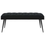 vidaXL Lavica s gombíkovým prešívaním Čierna 110 x 40 x 46 cm Zamat – Obrázok 3