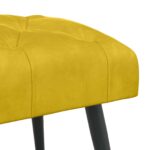 vidaXL Lavica s gombíkovým prešívaním Žltá 110 x 40 x 46 cm Zamat – Obrázok 4
