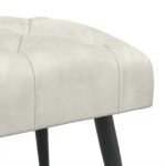 vidaXL Lavica s gombíkovým prešívaním Krémová 110 x 40 x 46 cm Zamat – Obrázok 4