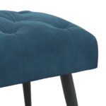 vidaXL Lavica s gombíkovým prešívaním Modrá 110 x 40 x 46 cm Zamat – Obrázok 4