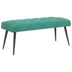vidaXL Lavica s gombíkovým prešívaním Tyrkysová 110 x 40 x 46 cm Zamat – Obrázok 2