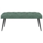 vidaXL Lavica s gombíkovým prešívaním Morská zelená 110 x 40 x 46 cm – Obrázok 3