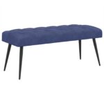 vidaXL Lavica s gombíkovým prešívaním Policajná modrá 110 x 40 x 46 cm – Obrázok 2