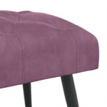 vidaXL Lavica s gombíkovým prešívaním Fialová 110 x 40 x 46 cm Zamat – Obrázok 4