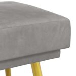 vidaXL Dvojvrstvová lavica Svetlosivá 120 x 45 x 46 cm Zamat – Obrázok 4
