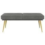 vidaXL Dvojvrstvová lavica Tmavosivá 120 x 45 x 46 cm Zamat – Obrázok 3