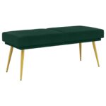 vidaXL Dvojvrstvová lavica Tmavozelená 120 x 45 x 46 cm Zamat – Obrázok 2