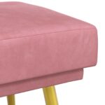 vidaXL Dvojvrstvová lavica Ružová 120 x 45 x 46 cm Zamat – Obrázok 4