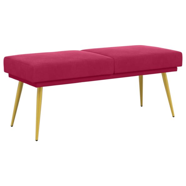 vidaXL Dvojvrstvová lavica Víno červené 120 x 45 x 46 cm Zamat – Obrázok 2