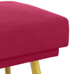 vidaXL Dvojvrstvová lavica Víno červené 120 x 45 x 46 cm Zamat – Obrázok 4