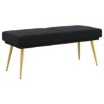 vidaXL Dvojvrstvová lavica Čierna 120 x 45 x 46 cm Zamat – Obrázok 2