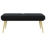 vidaXL Dvojvrstvová lavica Čierna 120 x 45 x 46 cm Zamat – Obrázok 3