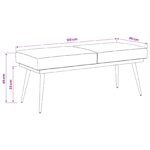 vidaXL Dvojvrstvová lavica Žltá 120 x 45 x 46 cm Zamat – Obrázok 7