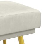 vidaXL Dvojvrstvová lavica Krémová 120 x 45 x 46 cm Zamat – Obrázok 4