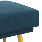 vidaXL Dvojvrstvová lavica Modrá 120 x 45 x 46 cm Zamat – Obrázok 4