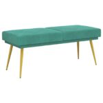 vidaXL Dvojvrstvová lavica Tyrkysová 120 x 45 x 46 cm Zamat – Obrázok 2