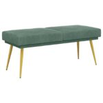 vidaXL Dvojvrstvová lavica Morská zelená 120 x 45 x 46 cm Zamat – Obrázok 2
