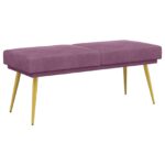 vidaXL Dvojvrstvová lavica Fialová 120 x 45 x 46 cm Zamat – Obrázok 2