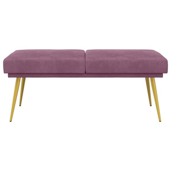 vidaXL Dvojvrstvová lavica Fialová 120 x 45 x 46 cm Zamat – Obrázok 3