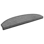 vidaXL Samolepiace schodové rohože 15 pcs Tmavosivá 80 x 24,5 x 3,5 cm