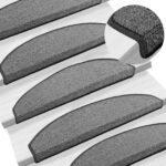 vidaXL Samolepiace schodové rohože 15 pcs Tmavosivá 80 x 24,5 x 3,5 cm – Obrázok 2