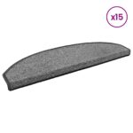 vidaXL Samolepiace schodové rohože 15 pcs Tmavosivá 80 x 24,5 x 3,5 cm – Obrázok 3