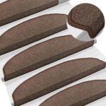 vidaXL Samolepiace schodové rohože Polkruh 15 pcs Kávová hnedá – Obrázok 2