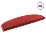 vidaXL Samolepiace schodové rohože 15 pcs Červená 80 x 24,5 x 3,5 cm – Obrázok 3