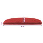vidaXL Samolepiace schodové rohože 15 pcs Červená 80 x 24,5 x 3,5 cm – Obrázok 9