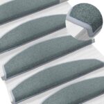vidaXL Samolepiace schodové rohože Polkruh 15 pcs Morsky modrá – Obrázok 2