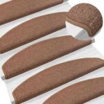 vidaXL Samolepiace schodové rohože 15 pcs Hnedá 80 x 24,5 x 3,5 cm – Obrázok 2