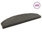 vidaXL Samolepiace schodové rohože 15 pcs Tmavosivá 80 x 24,5 x 3,5 cm – Obrázok 3