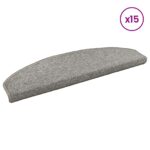 vidaXL Samolepiace schodové rohože Polkruh 15 pcs Svetlosivá – Obrázok 3