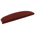 vidaXL Samolepiace schodové rohože Polkruh 15 pcs Bordeaux červená