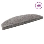vidaXL Samolepiace schodové rohože 15 pcs Sivá 80 x 24,5 x 3,5 cm – Obrázok 3