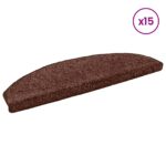 vidaXL Samolepiace schodové rohože 15 pcs Hnedá 80 x 24,5 x 3,5 cm – Obrázok 3