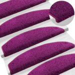 vidaXL Samolepiace schodové rohože 15 pcs Fialová 80 x 24,5 x 3,5 cm – Obrázok 2