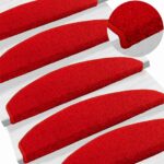 vidaXL Samolepiace schodové rohože 15 pcs Červená 80 x 24,5 x 3,5 cm – Obrázok 2