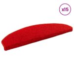 vidaXL Samolepiace schodové rohože 15 pcs Červená 80 x 24,5 x 3,5 cm – Obrázok 3