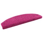 vidaXL Samolepiace schodové rohože 15 pcs Ružová 80 x 24,5 x 3,5 cm