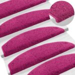 vidaXL Samolepiace schodové rohože 15 pcs Ružová 80 x 24,5 x 3,5 cm – Obrázok 2