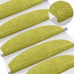 vidaXL Samolepiace schodové rohože 15 pcs Zelená 80 x 24,5 x 3,5 cm – Obrázok 2