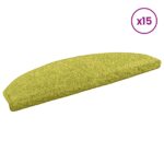 vidaXL Samolepiace schodové rohože 15 pcs Zelená 80 x 24,5 x 3,5 cm – Obrázok 3