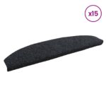 vidaXL Samolepiace schodové rohože 15 pcs Čierna 80 x 24,5 x 3,5 cm – Obrázok 3