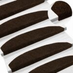 vidaXL Samolepiace schodové rohože 15 pcs Hnedá 80 x 24,5 x 3,5 cm – Obrázok 2