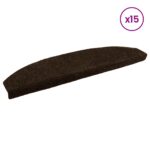 vidaXL Samolepiace schodové rohože 15 pcs Hnedá 80 x 24,5 x 3,5 cm – Obrázok 3