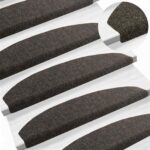 vidaXL Samolepiace schodové rohože Polkruh 15 pcs Antracitová – Obrázok 2