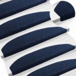 vidaXL Samolepiace schodové rohože Polkruh 15 pcs Námornícka modrá – Obrázok 2