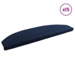 vidaXL Samolepiace schodové rohože Polkruh 15 pcs Námornícka modrá – Obrázok 3